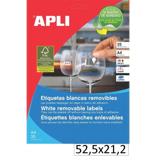 5600-ETIQUETES INKJET 52,5X21,2 REMOVIBLE