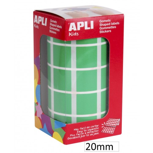 1770-GOMETS QUADRATS 20MM VERD