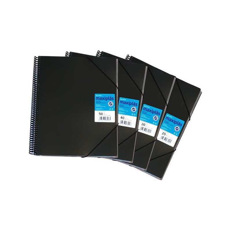 1-CARPETA 30 FUNDES A4 MAXIPLAS NEGRE (6)