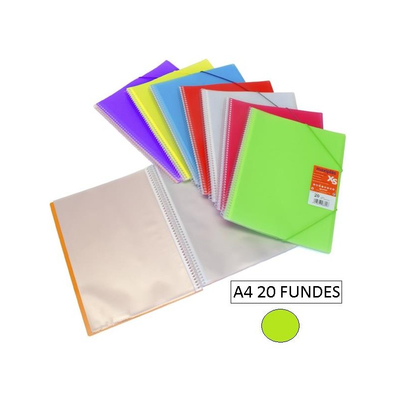 1-CARPETA 20 FUNDES A4 MAXIPLAS XS VERD(12)