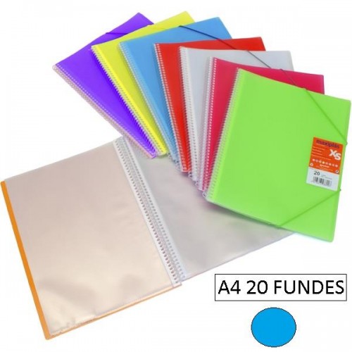 1-CARPETA 20 FUNDES A4 MAXIPLAS XS BLAU(12)