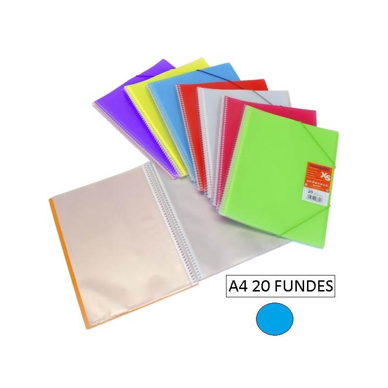 1-CARPETA 20 FUNDES A4 MAXIPLAS XS BLAU(12)
