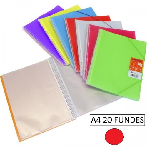 1-CARPETA 20 FUNDES A4 MAXIPLAS XS VERMELL(12