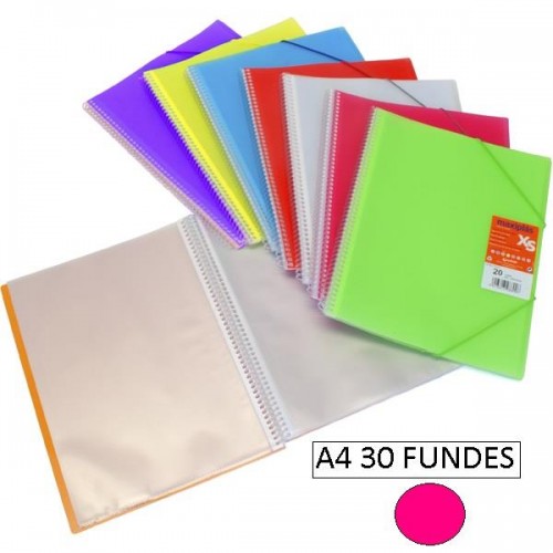 1-CARPETA 30 FUNDES A4 MAXIPLAS XS FUCSIA