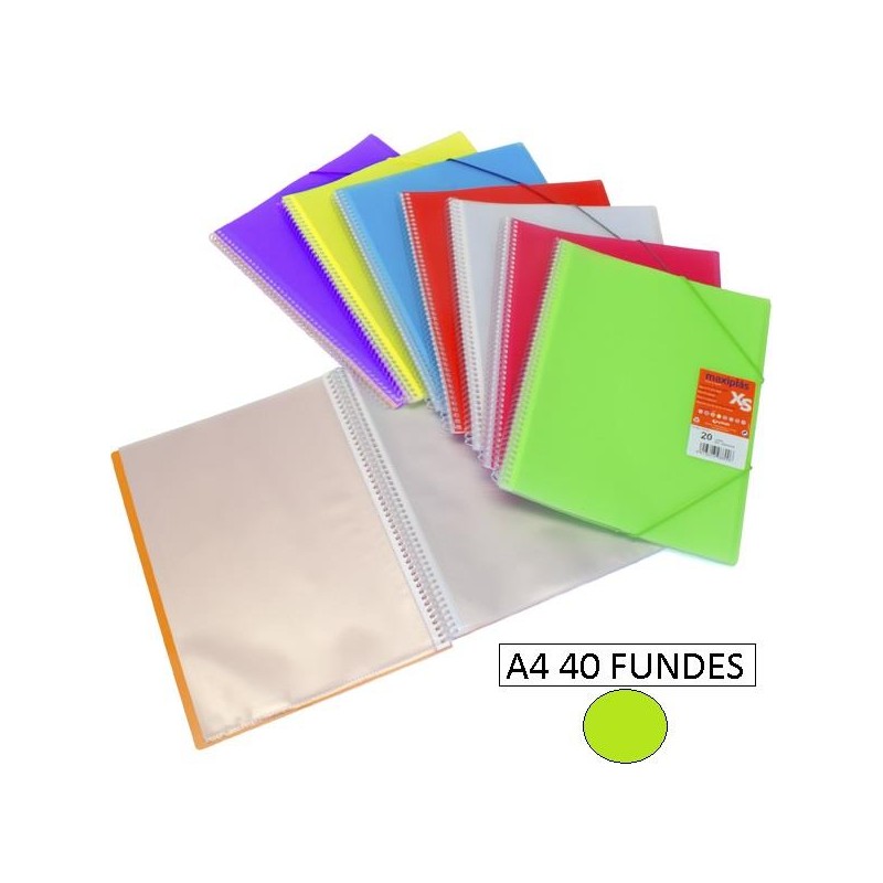 1-CARPETA 40 FUNDES A4 MAXIPLAS XS VERD