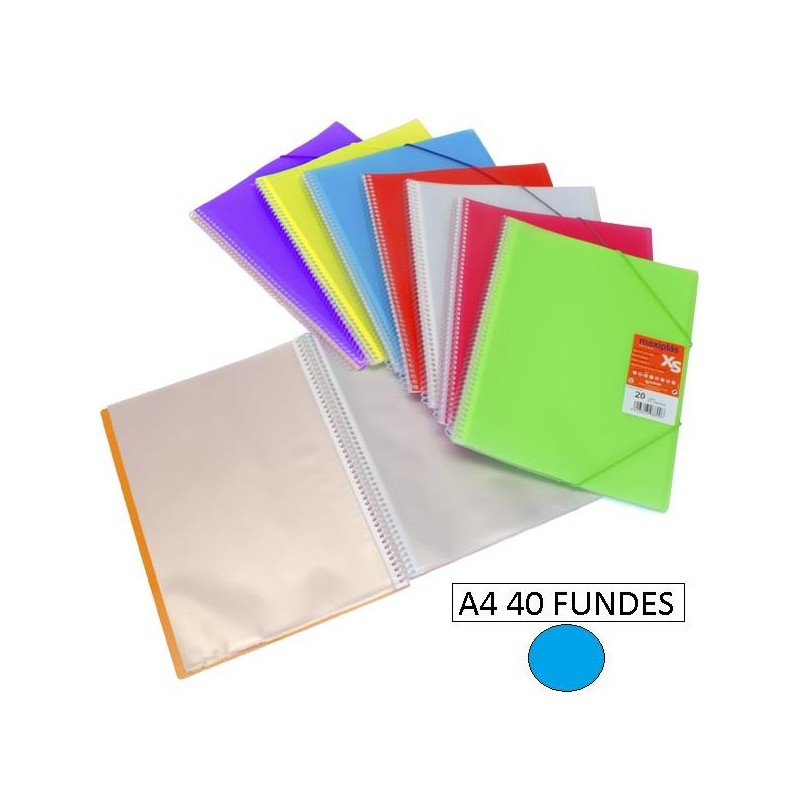 1-CARPETA 40 FUNDES A4 MAXIPLAS XS BLAU