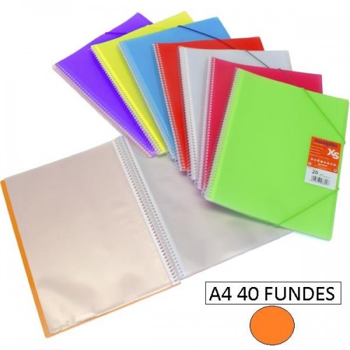 1-CARPETA 40 FUNDES A4 MAXIPLAS XS TARONJA