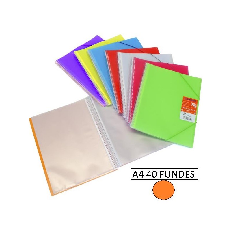 1-CARPETA 40 FUNDES A4 MAXIPLAS XS TARONJA