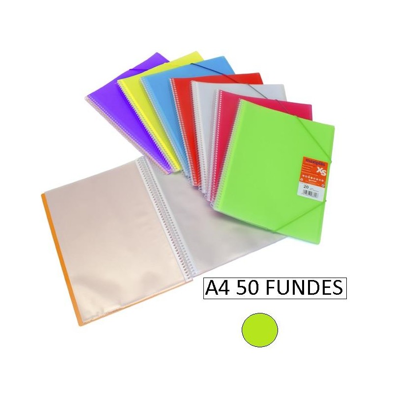 1-CARPETA 50 FUNDES A4 MAXIPLAS XS VERD