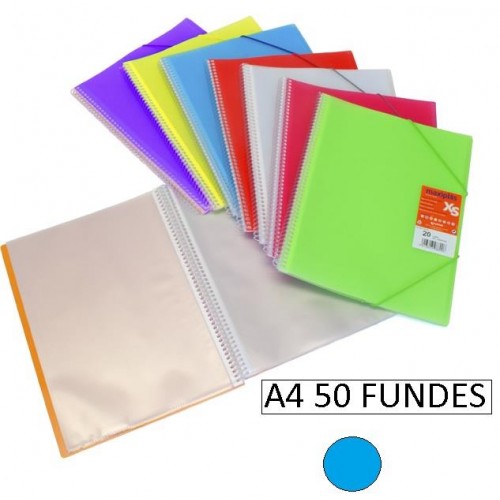 1-CARPETA 50 FUNDES A4 MAXIPLAS XS BLAU