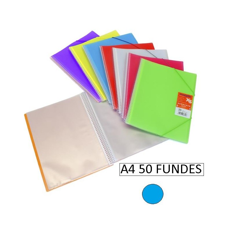 1-CARPETA 50 FUNDES A4 MAXIPLAS XS BLAU