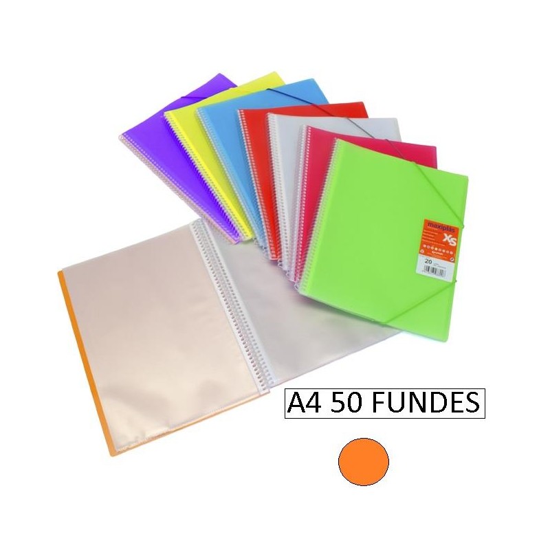 1-CARPETA 50 FUNDES A4 MAXIPLAS XS TARONJA
