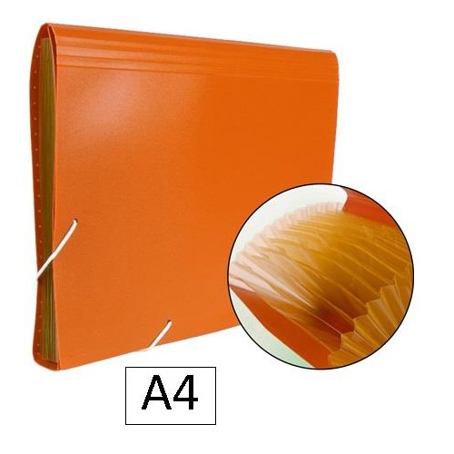 1-CLASSIFICADORA FUELLE A4 TARONJA TRANSP.