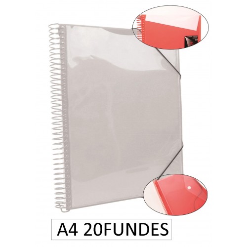 1-CARPETA ESPIRAL 20 FUNDES A4 TRANSP. (12)