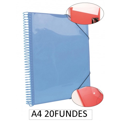 1-CARPETA ESPIRAL 20 FUNDES A4 BLAU (12)