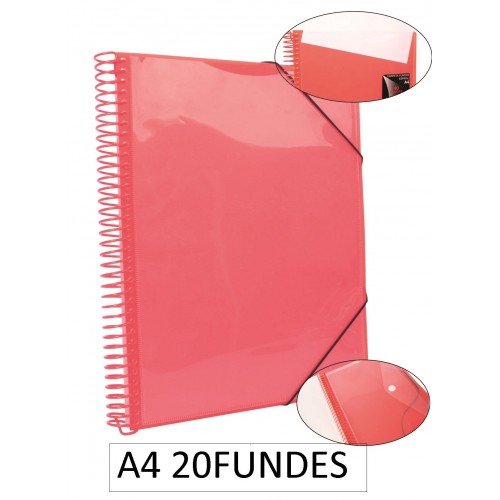1-CARPETA ESPIRAL 20 FUNDES A4 VERMELL (12)