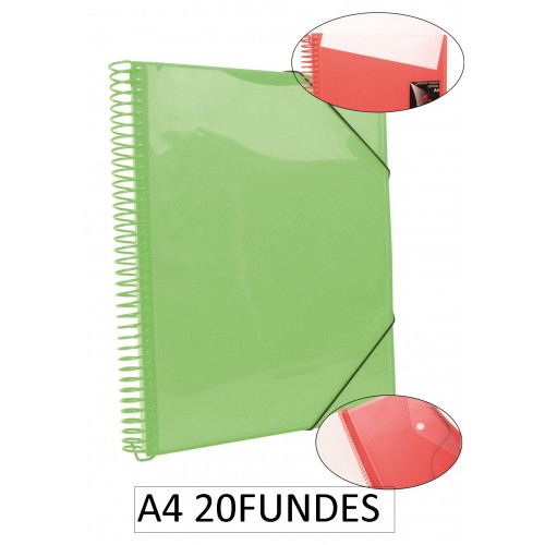 1-CARPETA ESPIRAL 20 FUNDES A4 VERD (12)