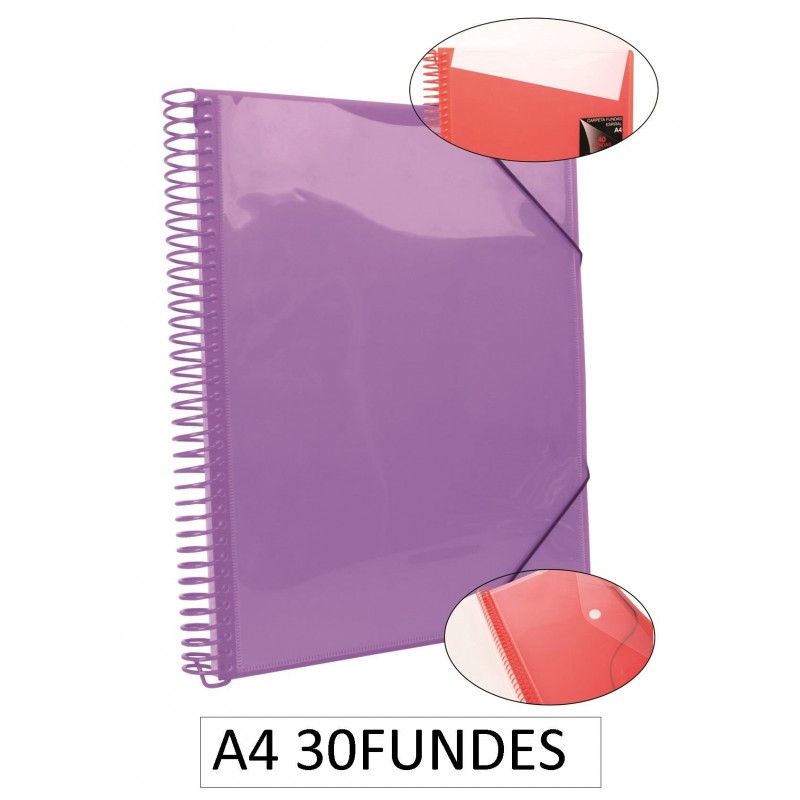 1-CARPETA ESPIRAL 30 FUNDES A4 LILA(12)