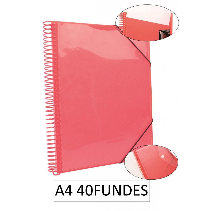 1-CARPETA ESPIRAL 40 FUNDES A4 VERMELL (6)