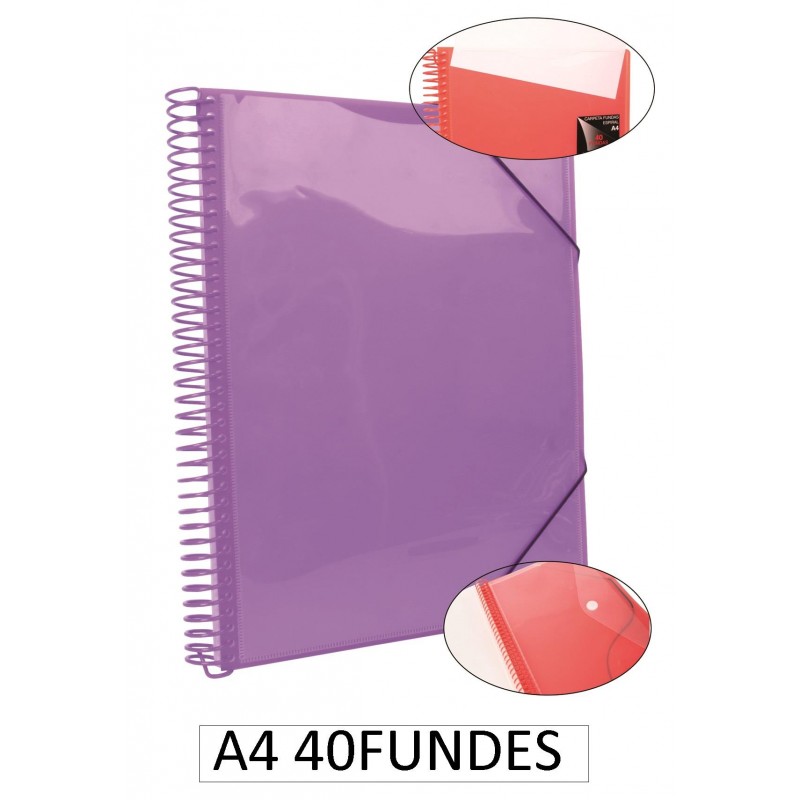1-CARPETA ESPIRAL 40 FUNDES A4 LILA (6)