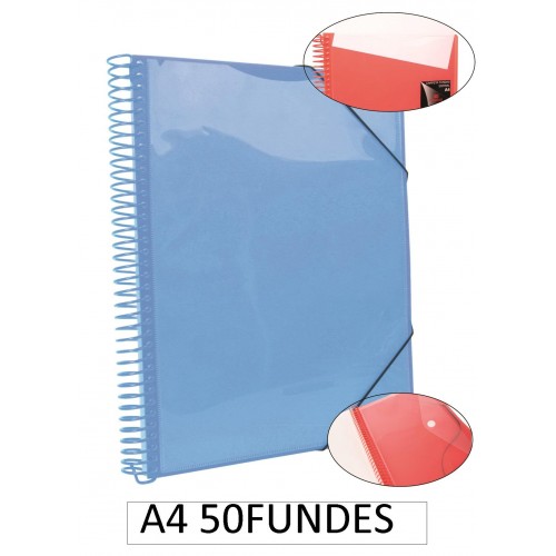 1-CARPETA ESPIRAL 50 FUNDES A4 BLAVA