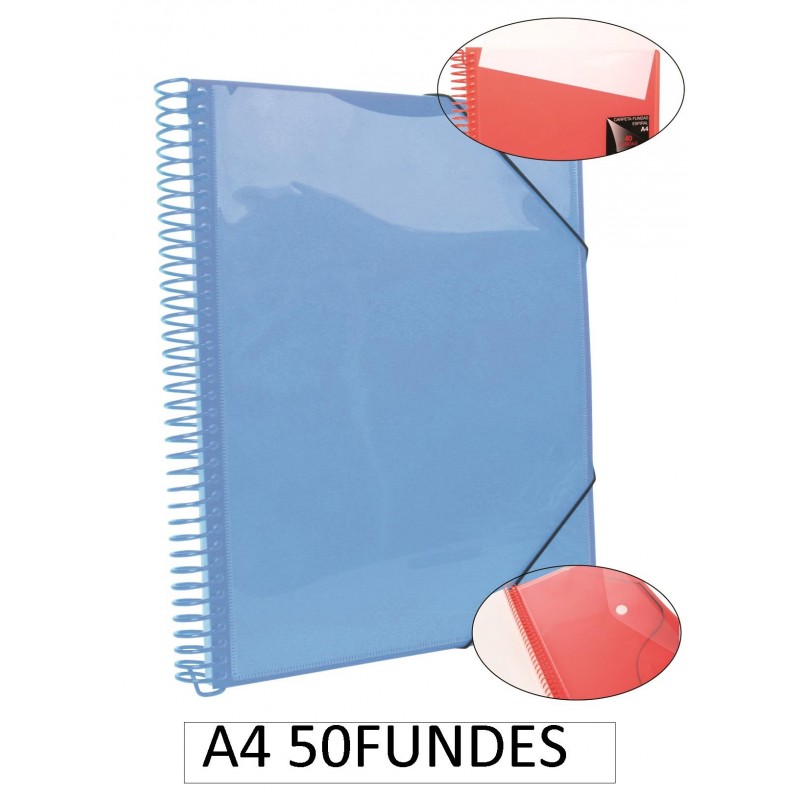 1-CARPETA ESPIRAL 50 FUNDES A4 BLAVA
