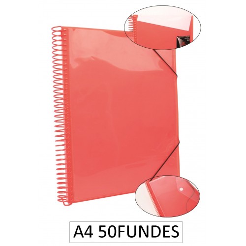 1-CARPETA ESPIRAL 50 FUNDES A4 TARONJA