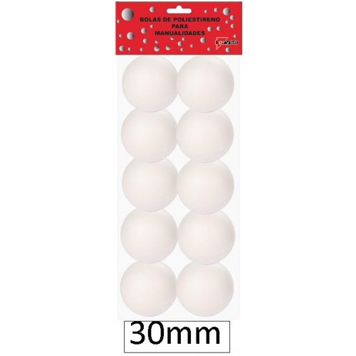 10-BOLES BLANQUES POREX 30MM