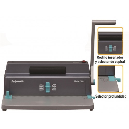 1-ENQUADERNADORA ESPIRAL FELLOWES METAL 50R