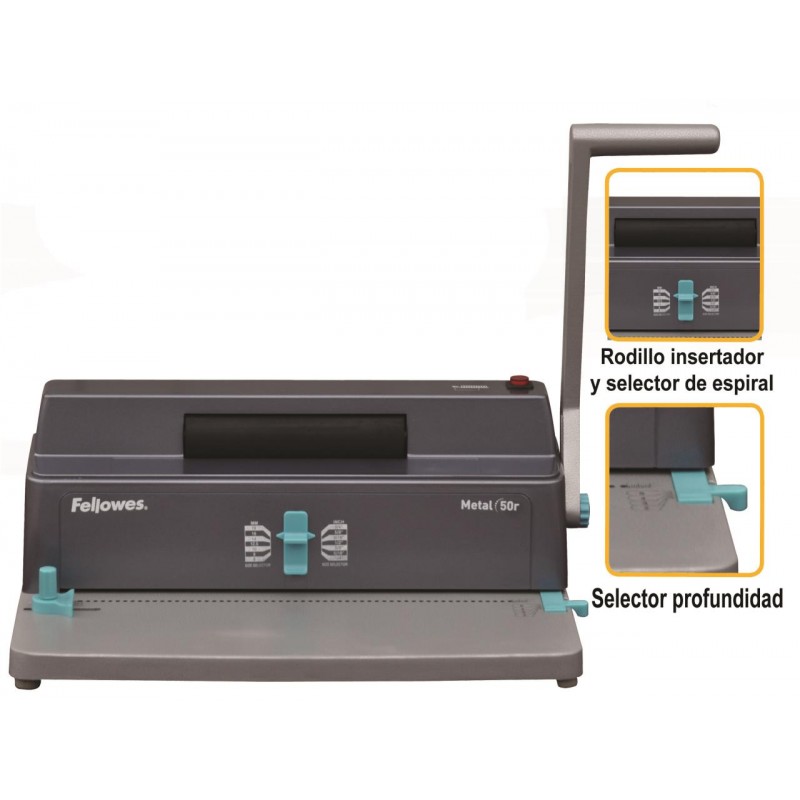 1-ENQUADERNADORA ESPIRAL FELLOWES METAL 50R